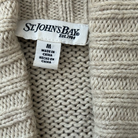 St. John’s Bay Open Cardigan Sweater Drape Collar Women’s M Festive Momcore - Picture 11 of 12